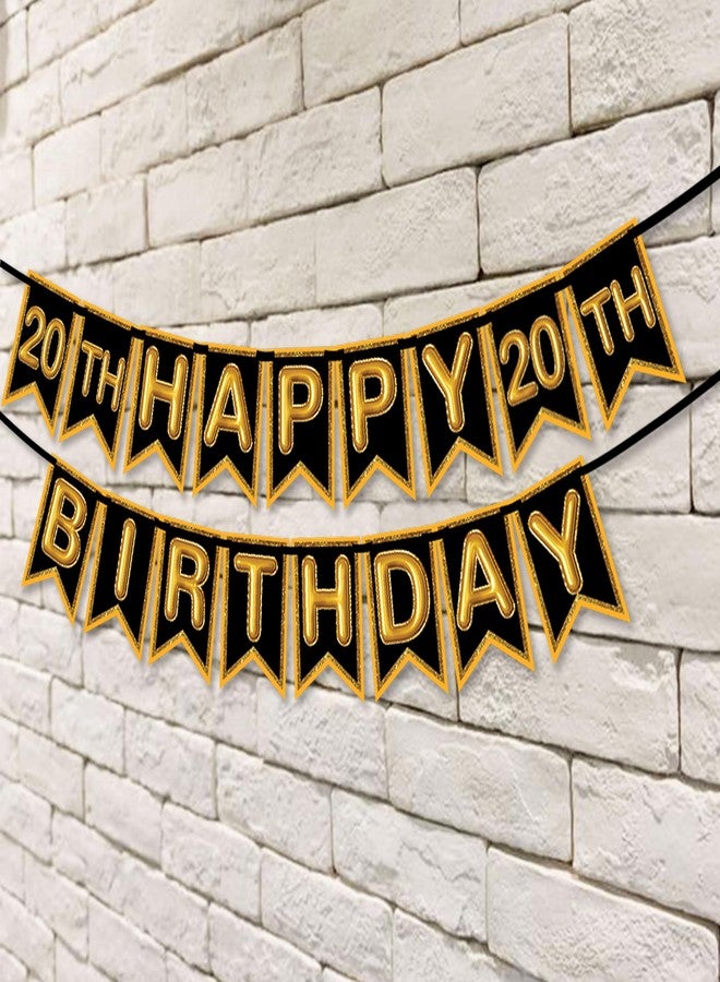 Wobbox 20th Happy Birthday Banner, 20th Happy Birthday Decoration Items (Brown) (FP4549) - Image 4
